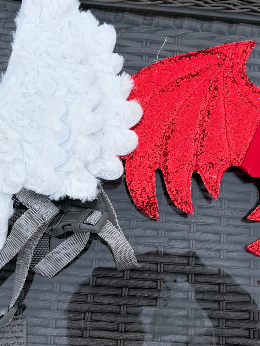 Dog pet Red devil and angel Wings Halloween  Costume Accessory with  Harness